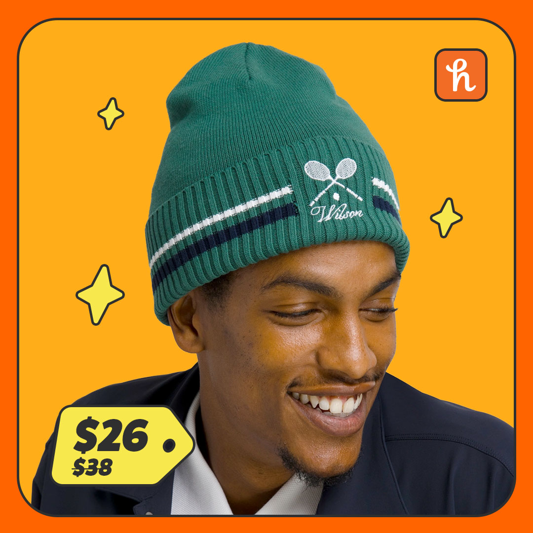 Retro styled green beanie 