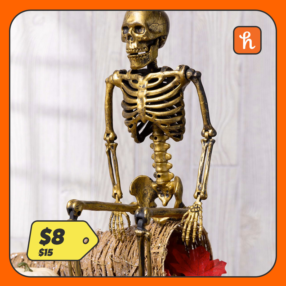 24-Inch Gold Skeleton Decoration