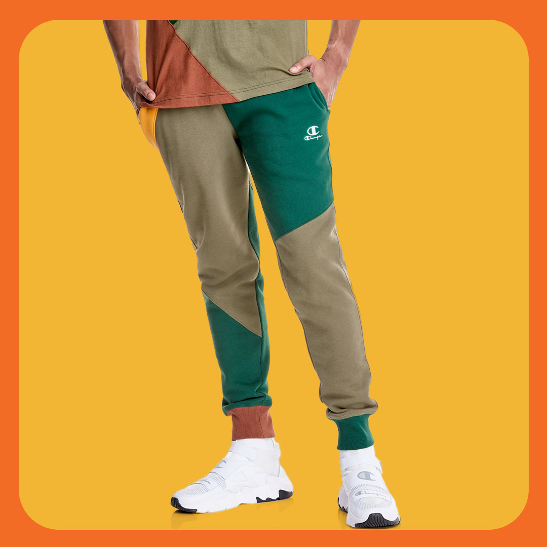 Champion Classic Fleece Patchwork Joggers, Logo Applique