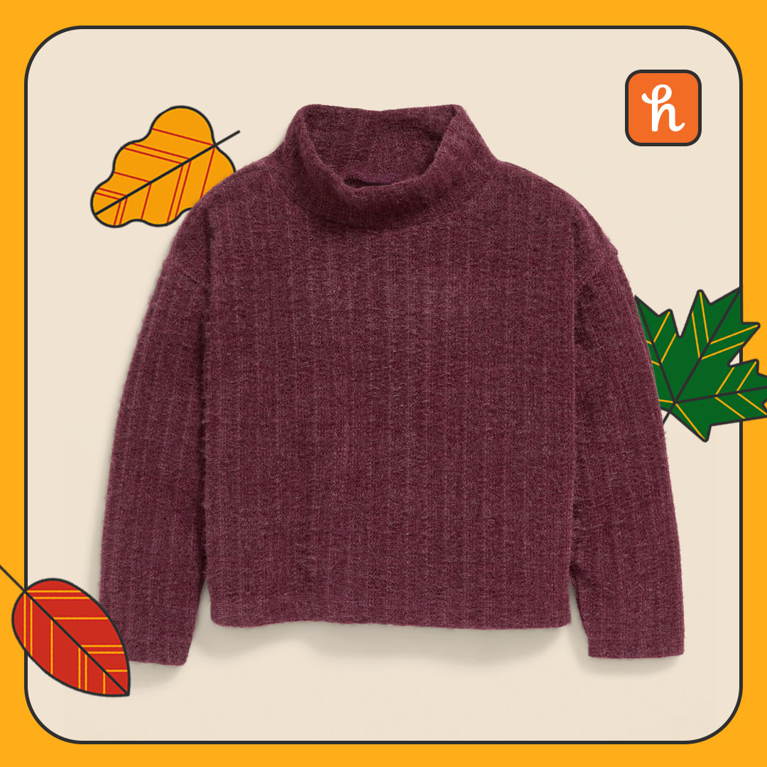 Cozy-Knit Mock-Neck Cropped Sweater for Toddler Girls