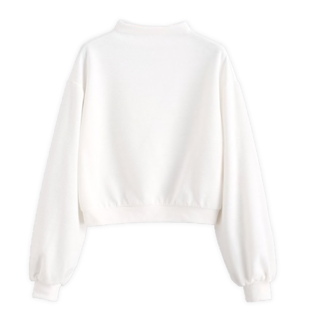 Mock Neck Plain Sweatshirt